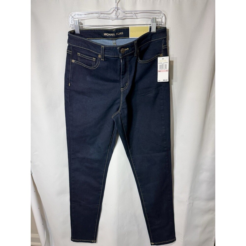 Michael Kors Izzy Skinny Jeans Women 10 Dark Wash Mid Rise Stretch Denim NWT